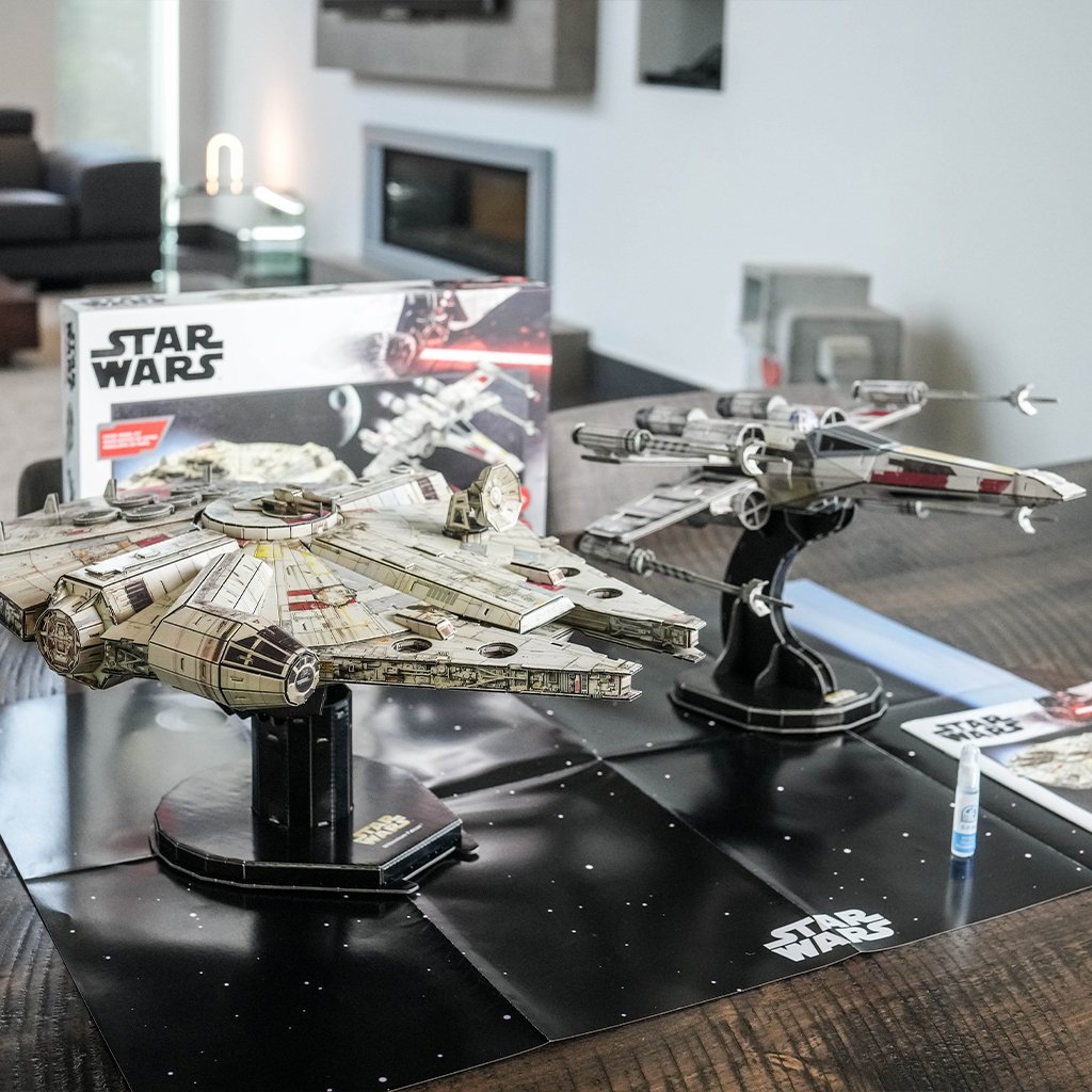 Star Wars Millennium Falcon and X-Wing Star Fighter Set4D Puzzle | 4D Cityscape4D Puzz