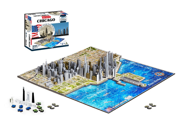 4D Cityscape Chicago Time Puzzle - 4DPuzz - 4DPuzz
