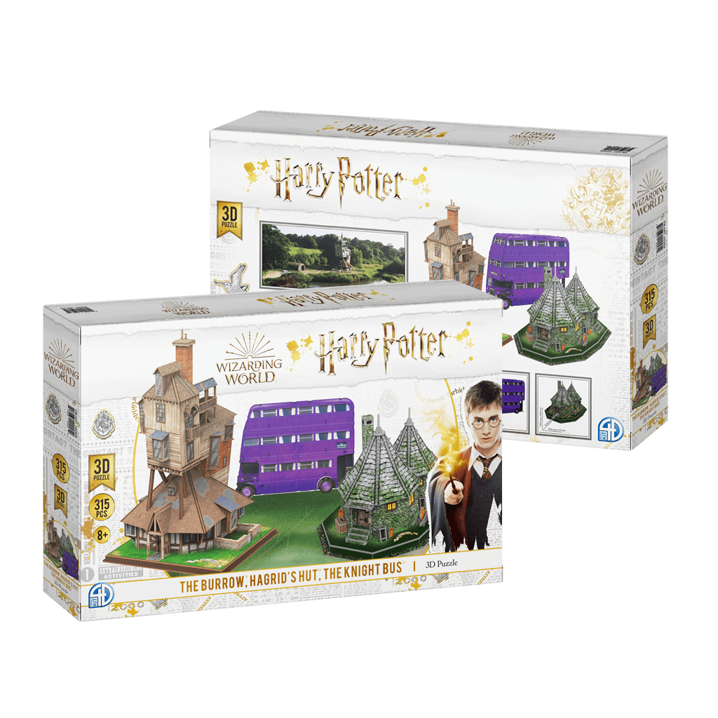 Harry Potter The Burrow, Hagrid's Hut, Knight Bus - 3D Puzzle4D Puzzle | 4D Cityscape4D Puzz
