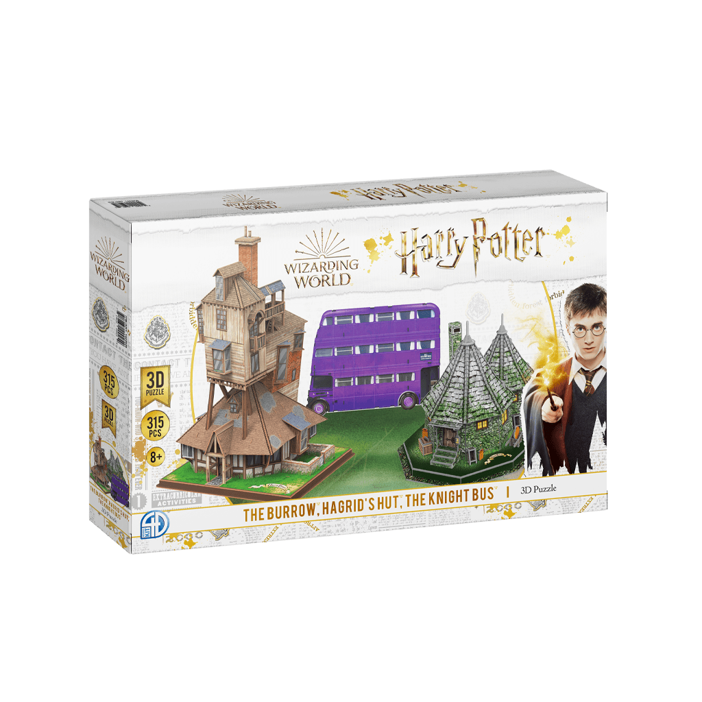 Harry Potter The Burrow, Hagrid's Hut, Knight Bus - 3D Puzzle4D Puzzle | 4D Cityscape4D Puzz
