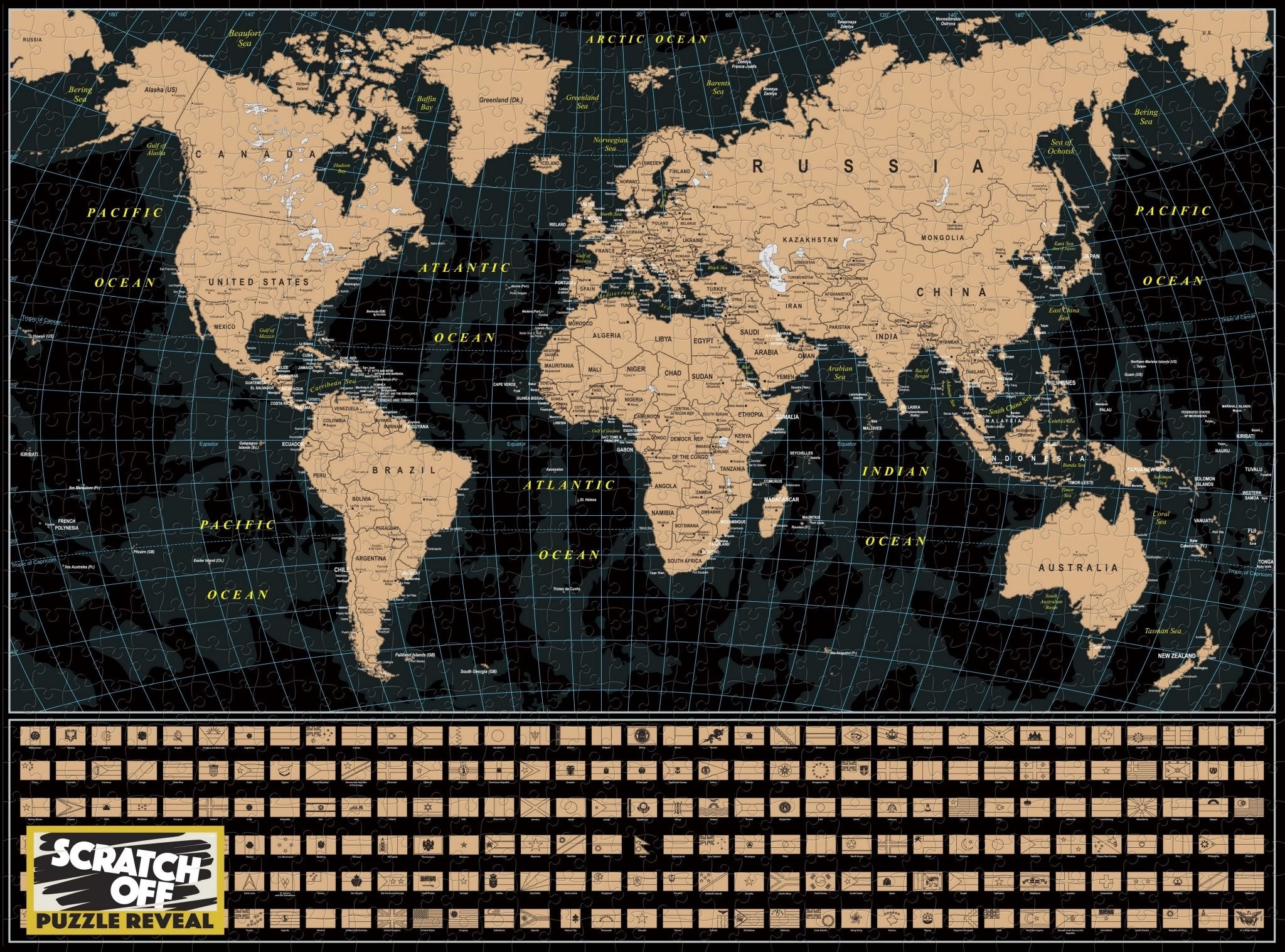 Scratch OFF Travel Puzzle : World Map - 4DPuzz - 4DPuzz
