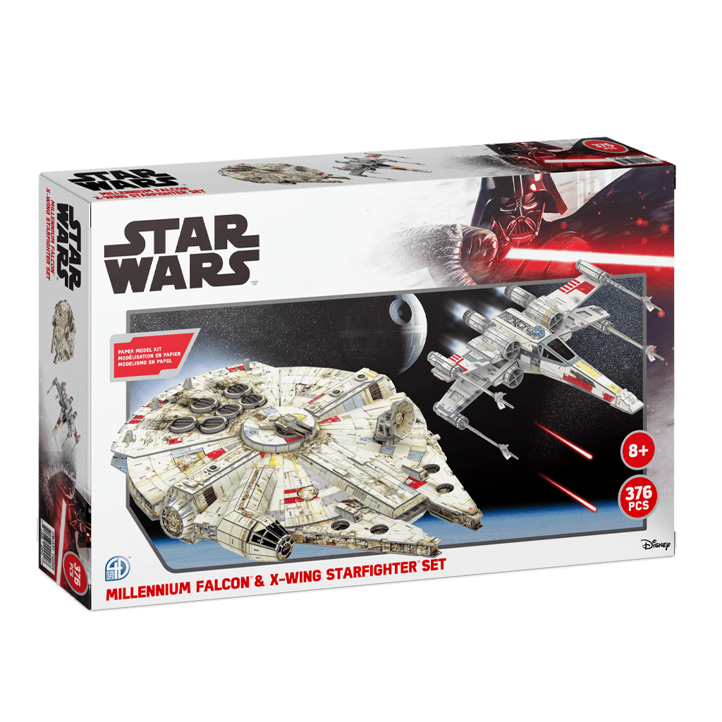 Star Wars Millennium Falcon and X-Wing Star Fighter Set4D Puzzle | 4D Cityscape4D Puzz
