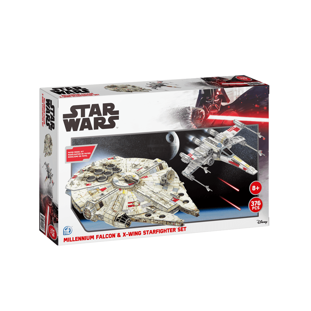 Star Wars Millennium Falcon and X-Wing Star Fighter Set4D Puzzle | 4D Cityscape4D Puzz
