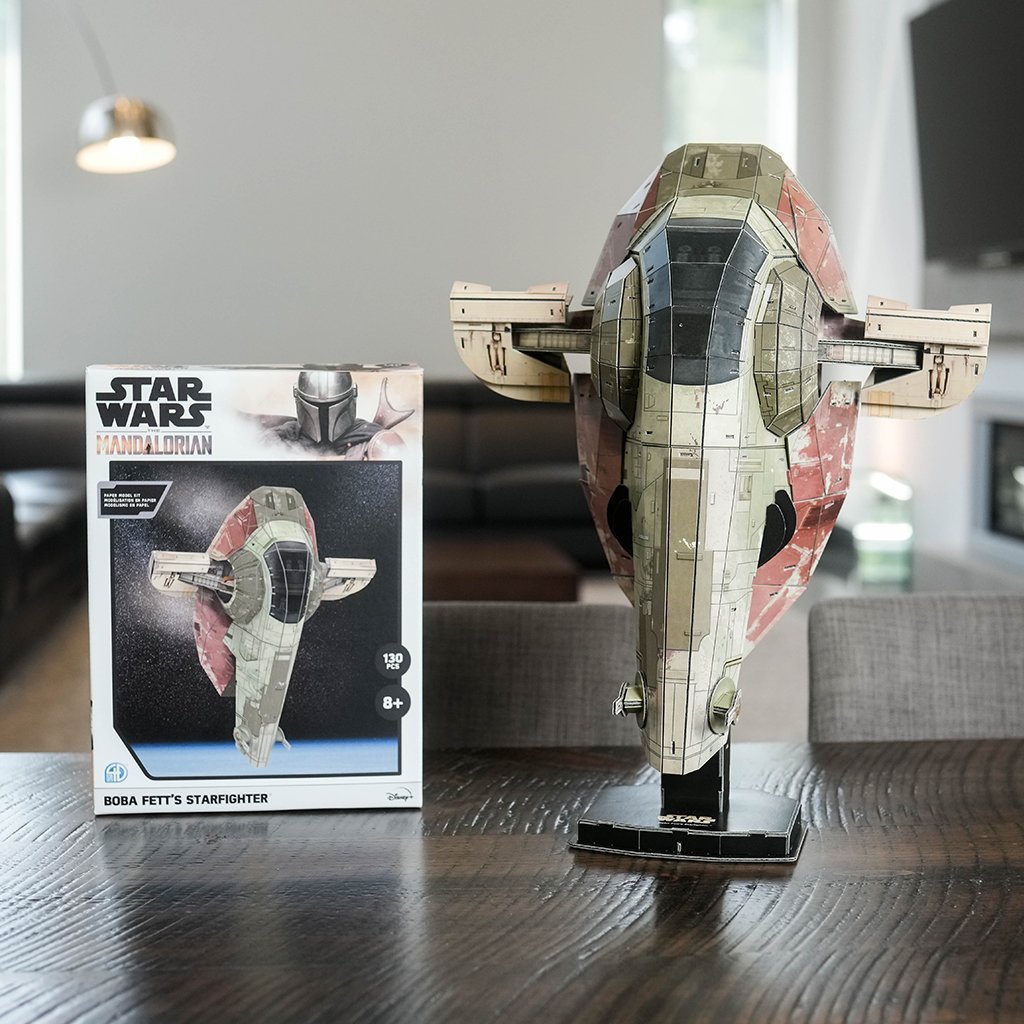 The Mandalorian Boba Fett's Starfighter Paper Model Kit4D Puzzle | 4D Cityscape4D Puzz
