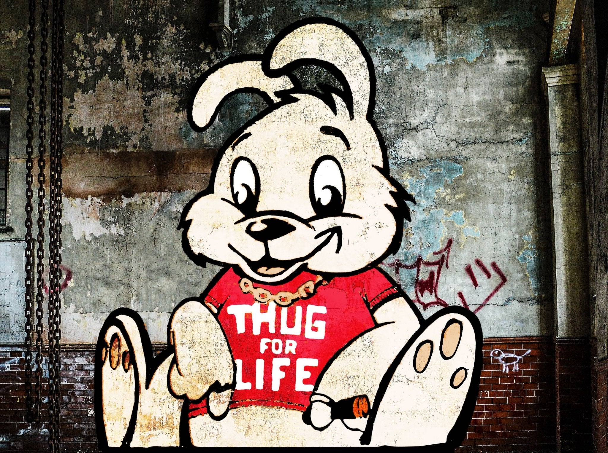 Banksy Puzzle - Urban Art Graffiti - Thug for Life Bunny - 4D Puzzle | 4D Cityscape - 4DPuzz